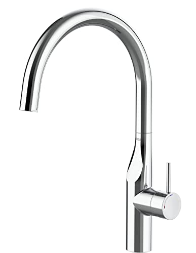 Roca A5A844DC00 Mezclador Cocina, Caño Curvo, Glera, Cromo