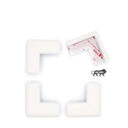 Chipmunks Baby Proofing Corner Guard for Kids Safety, Minimal Wrinkle, Zero Damage to Furniture Upon Installation, Made in India (40g/mt Dense, 4 pcs, L- Shape, Off-White)-image-24