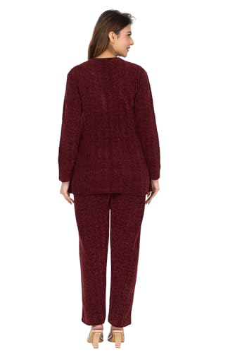Image of TWENTY ME Winter Wear Full Sleeve Soft Wool Women's Solid Co-ord Set (6706)