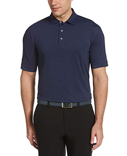 Image of Callaway Men's Golf Short Sleeve Tonal Stripe Polo Shirt, Peacoat, X-Large