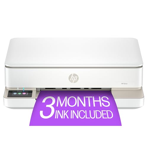 HP Envy 6155e Wireless All-in-One Color Inkjet Printer, Print, scan, Copy, Duplex Printing Best-for-Home, 3 months of Instant Ink included (714L5A)