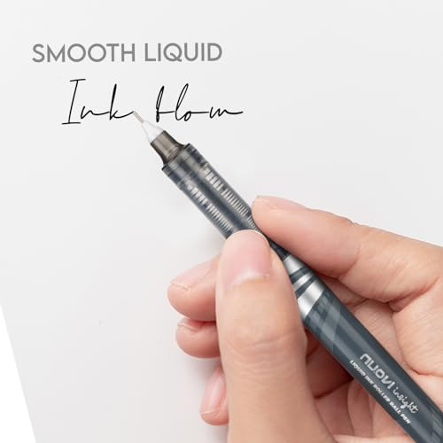 Image of Insight Liquid Ink Rollerball Pens | 0.5mm Micro Tip with Sleek & Lightweight Body | Quick-Dry, Smudge-Free Ink for Smooth Ink flow | Ideal for Office, School & Journaling (Black Ink, Pack of 8)