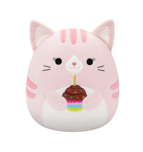 Squishmallows 2025 Original 8-Inch Happy Birthday Squad Plush - Collectible Soft & Squishy Mini Stuffed Animal Toy - Add to Your Squad - Gift for Kids, Girls & Boys (Laura Cat)