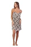 ADMAS Luxury Camisola Mujer Tirantes Luxe Geometric de Poliéster Satinado con Escote Pico Tirantes Regulables y Diseño Lencero Elegante de Verano Color Chocolate Talla S