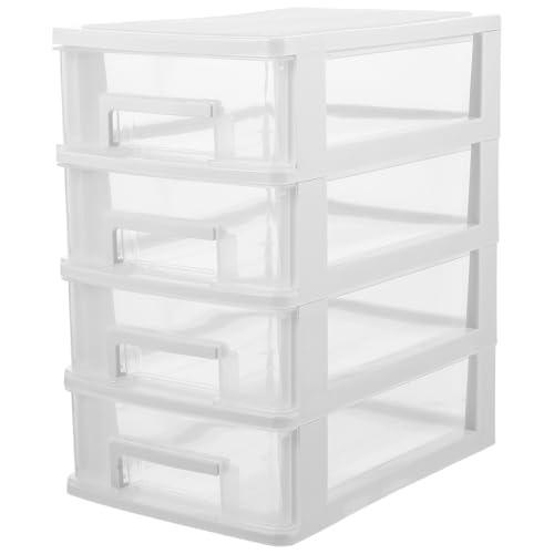 ledmomo 透明卓上引き出し収納ボックス 多機能デスクオーガナイザー 文房具 化粧品 小物整理用 積み重ね可能 家用オフィス収納ケース