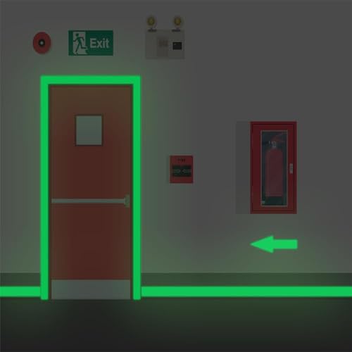 Ctdwnt CTDWNT-018923 Glow In The Dark Tape,10Ft X 0.5 Inch Long-Lasting Bright Fluorescent Glow Tape,Luminescent Emergency Tape Safety Egress Markers Stairs,Walls,Steps,Exit Sign,Strong Adhesive thumb #3