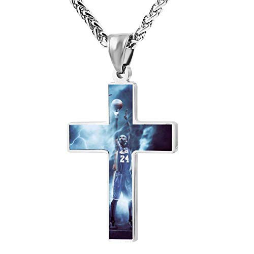 K-obe B-ryant Jewelry Cross Necklaces Shiny Unisex Pendants Ornament Choker Amulet