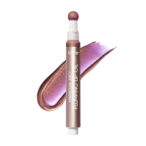 tarte maracuja juicy plumping lip oil - Hydrating & Volumizing Lip Plumper Gloss Balm with Nourishing Hyaluronic Acid & Vitamin E, Plumps & Moisturizes, Vegan & Cruelty Free