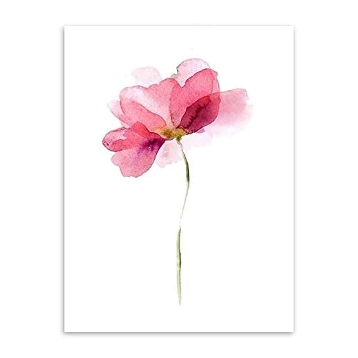 Dumai abstrakt affisch akvarell vackra färgglada blommor ros canvas målning nordiska A4 konsttryck dekorativa väggbilder målningar (färg: 1, storlek (cm): A4 21 x 30 cm ingen ram)
