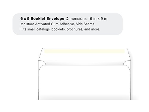 Amazon.com : 6 x 9 Booklet Envelope - 24# White Wove - Open Side