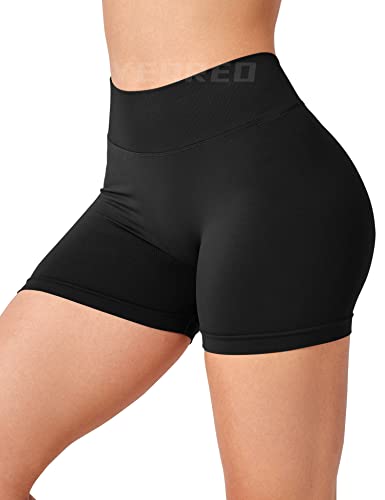 YEOREO Workout Scrunch Shorts Women V Back Gym Butt Lifting Liz High Waisted Seamless Shorts4