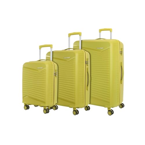 Image of Kamiliant by American Tourister Rock-Lite 99L Hard Sided Trolley Bag for Men & Women with 3 Digit Combination Lock, Set of 3pc (Small, Medium & Large) - Cress Green