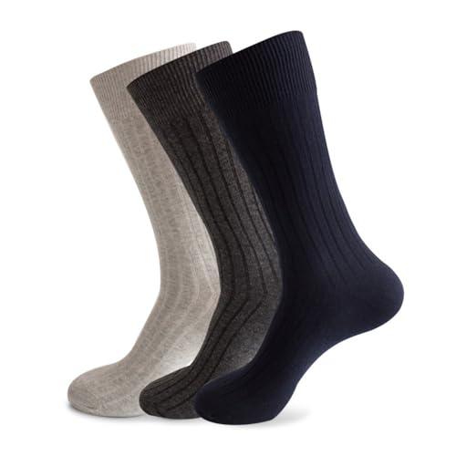 Men's Crew Work Socks, Cotton Blend Moisture Control Crew Socks Available in M-XL (3 Pack)
