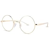 Pro Acme Classic Round Metal Frame Circle Clear Lens Glasses(Gold)