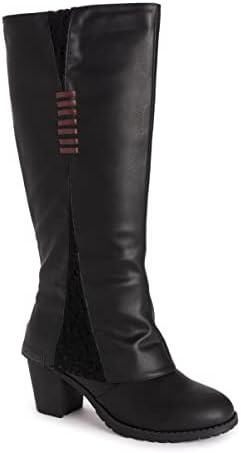 MUK LUKS Women's Lacy Lottie Boots, Black, 8.5 | Image 5