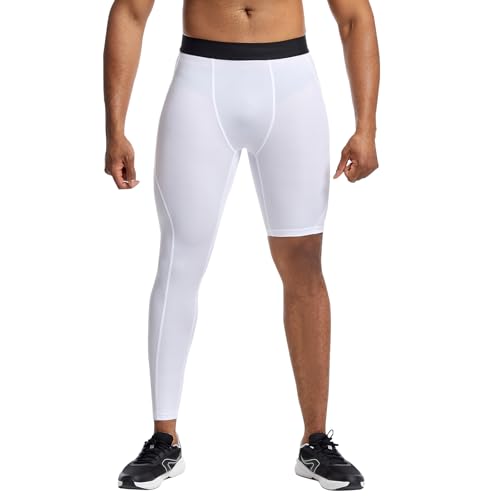 Mallas de baloncesto para hombre GENEMEN pantalones de compresión 3/4 para entrenar en el gimnasio
