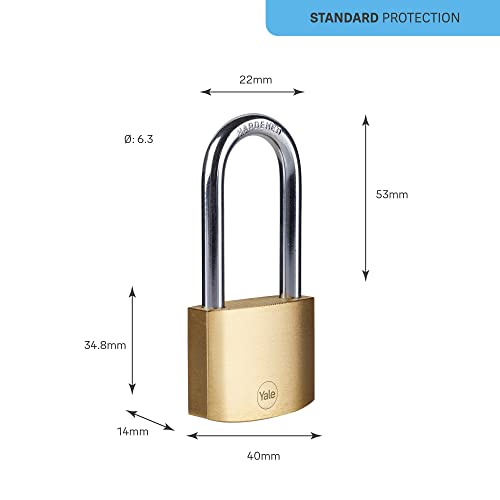 Image of Yale Y110B /50 /166 /1 /B Brass Padlock 50 mm LS Piece 1 Box, 50mm