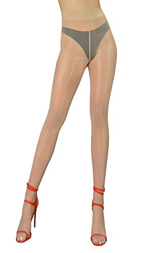 Pearl & Poseidon Luna - Glossy U-Back Shiny Pantyhose Sexy Sheer