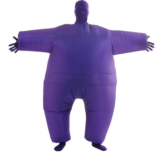 コスプレ インフレータブル 相撲 着ぐるみ 大人用 衣装セット 膨らむ 空気充填 面白コスチューム 変装 仮装 ハロウィン (むらさき)