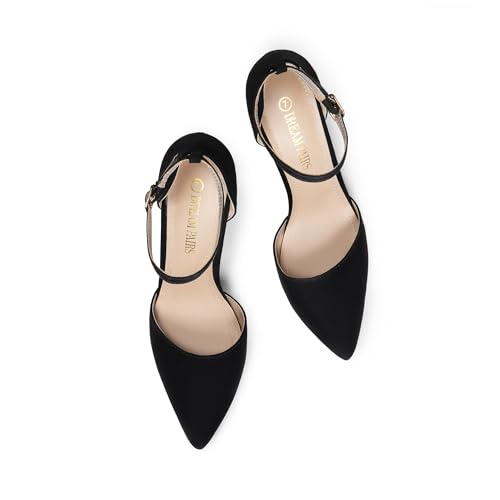 Image of DREAM PAIRS Women's High Stiletto Dress Heels Pumps | Closed Toe Pointed Toe Ankle Strap Dress Comfortable Pumps Shoes for Wedding Party Birthday Dancing