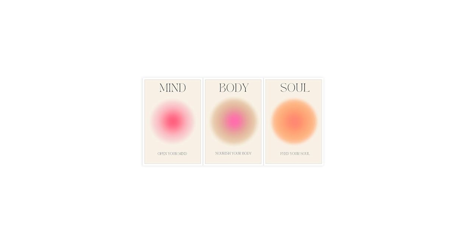 Amazon.com: Quark Mind Body Soul Aura Poster Set Of 3 Canvas