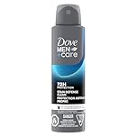 Dove Men+Care Antiperspirant Deodorant Dry Spray For Men Anti-White Marks & Yellow Stains, 72-hour Sweat and Odour Protection Stain Defense Clean with Triple Defense Technology, 107g