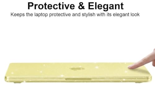 Image of Midkart Compatible with MacBook Neo Case 13 inch 2026 Release Model A3404 with A18 Pro Chip Hard Shell Case Cover with Keyguard and Dustplugs, Citrus Transparent Glitter