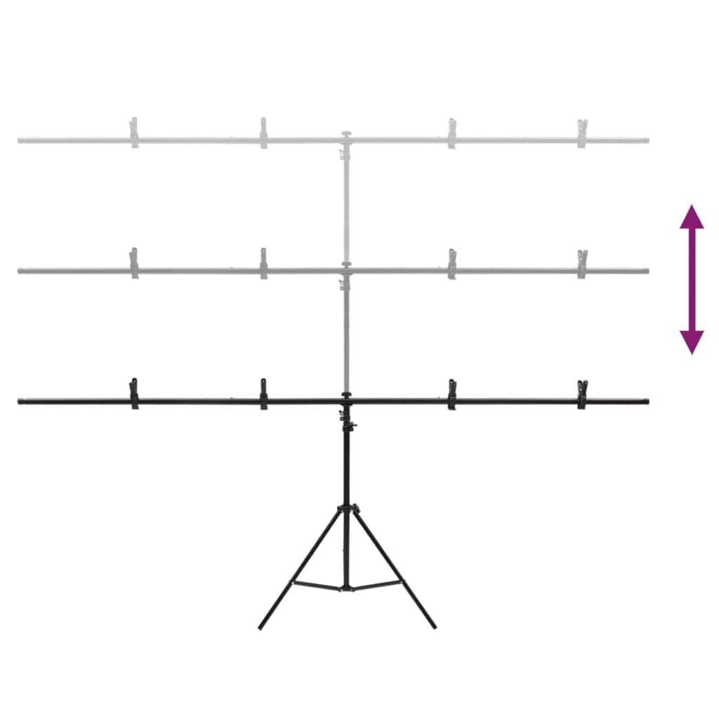 Mangloder - Supporto per sfondo a forma di T, nero, 201 x 60 x (70-200 cm), regolabile, per fotografia in studio, riprese video, foto di prodotti, ritratti, supporto flessibile per sfondo e facile