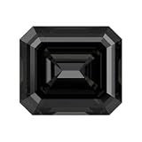 Moissanite nera taglio smeraldo 1.0-4.0 carati con certificato, 8 x 6 mm (2,0 ct)