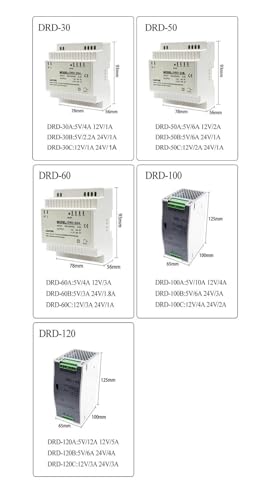 Alimentation découpage rail DIN double sortie CA 100-240V CC 12V 24V 60W