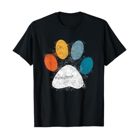 Vintage Dog T-Shirt Puppy Dog Paw Print Dog Love Pet Paw T-Shirt Cover