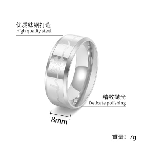 ZKXXJ Personalized Medical ID Ring for Men Teen,Custom Name ICE Engraved Medical Alert Rings Finger Band Stainless Steel Medical Jewelry with Medic Wallet Insert Card3