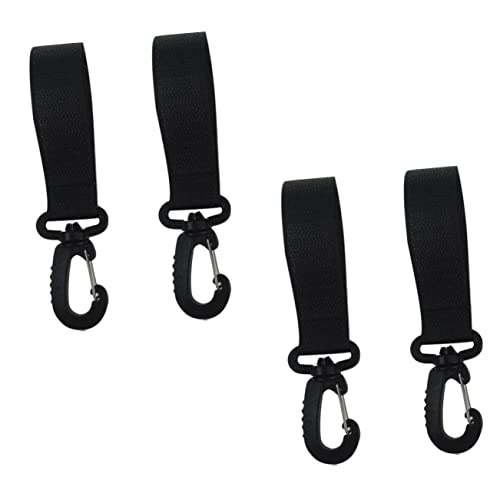 Toddmomy 4 Pairs Multi Function Stroller Hooks Rotation Hanger for Diaper Bags for Shopping Carts Bikes Wheelchairs and Daily Use Black