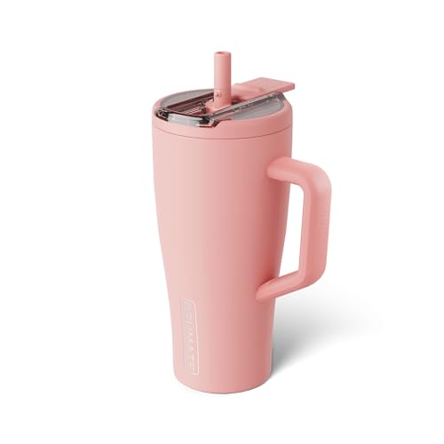 Image of BruMate Era Flip 30oz Tumbler with 100% Leakproof Covered Straw Lid | Hygienic Covered Straw | Insulated Stainless Steel Water Bottle with Handle | Cup Holder Friendly | BPA-Free (Guava)