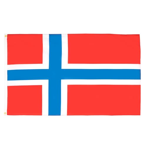 Image of AZ FLAG - Norway Flag - 2x3 Ft - 100D Polyester Norwegian Banner with Two Metal Grommets - Fade Resistant - Vivid Colors - 2' x 3' Feet - 90x60 Cm