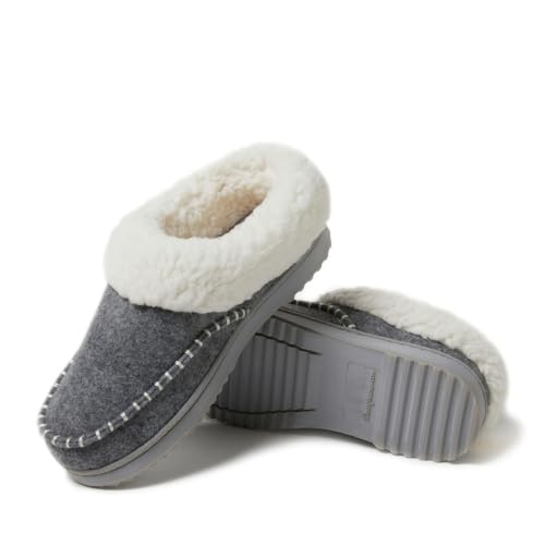 Image of Dearfoams Women's Nyla Felted and Plaid Moc Toe Clog