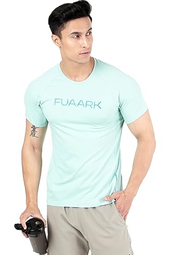 Image of FUAARK Men's Aura Textured Round Neck Regular Fit Gym Sports T-Shirt