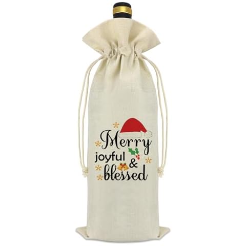 Mikela Christmas Decorations Wine Gift Bags Xmas New Year Holiday Party Decor Gift for Women Men Friends Friendship Gifts Christmas Drawstring Gift Bags Wine Bottles Cover Xmas Presents Party Favor Cover