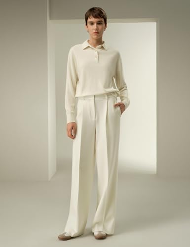 LilySilk Silk Wool Blend Womens Trousers Ladies Work Pants High Waisted with Wide Leg for Women Business Casual3