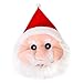Testa di mascotte di Babbo Natale con testa di Babbo Natale e cappello di Babbo Natale rosso e barba bianca e baffi – Costume da Babbo Natale in peluche per feste (taglia unica per la maggior parte)