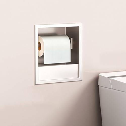 Meuble de rangement encastré en acier inoxydable pour salle de bain