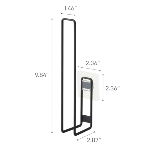 Yamazaki Home Tower Self Adhesive Toilet Paper Holder Organizer, Wall Or Toilet Mountable Bathroom Storage - Steel - Image 7