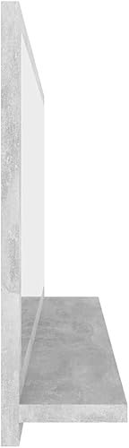 Miniatura 6 de Espejo rectangular de pared contemporáneo, espejo rectangular montado en la pared, espejo de baño gris hormigón 35.4 x 4.1 x 14.6 pulgadas,