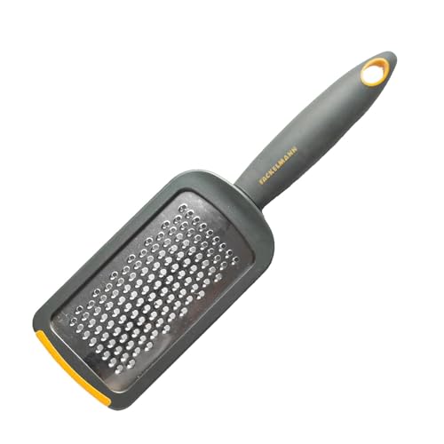Fackelmann Reibe SOFT, Käsereibe, Zester aus rostfreiem Edelstahl (Farbe: Orange/Grau), Menge: 1 Stück