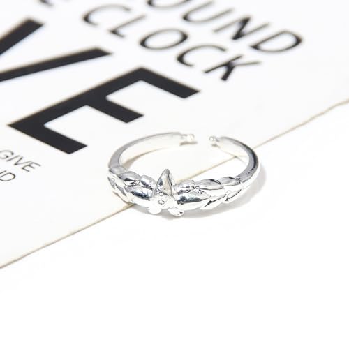 Himmel Gifted Frieren Mirrored Lotus Ring Adjustable Opening Exquisite Cosplay Jewelry3