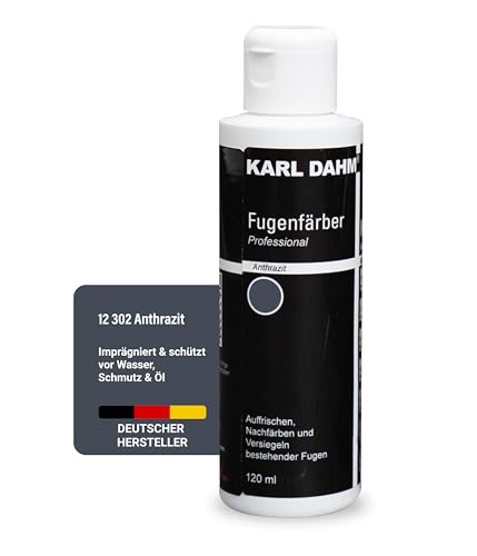 Karl Dahm Fugenfärber Anthrazit 120 ml Hochwertige Fugenfarbe für Innen & Außen | Wasser- & schmutzabweisend | Einfache Anwendung - Art.12302