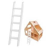 MILISTEN Mini Dllhouse Ladder 1/12 Wood Miniature Staircase Craft Model Mini House Stairs for Mini House Scene Mini Ladder