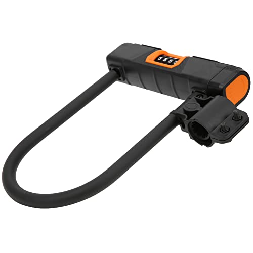 Drfeify Cycle Lock, Cut Proof PVC Coating 4 Digit Code Lock Anti Theft Cycling Security U with Keyless Two Way Fast Locking