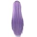 IMISSU 80cm Long Straight Natural Hair Cosplay Wigs with Bangs Colorful Halloween Costume Party Wig for Girl (Purple)