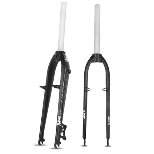 KANGXYSQ 26' 27.5' Mountain Bike Rigid Forks 1-1/8' Threadless Straight Tube Disc/V Brake Bike Fork Hard Forks Ultralight Aluminum Alloy Bike Rigid Fork QR 9X100mm(Gray White,26')